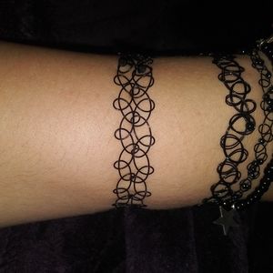 Wide tattoo style bracelet